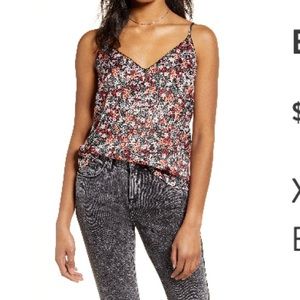 BP satin scalloped floral camisole size xxs